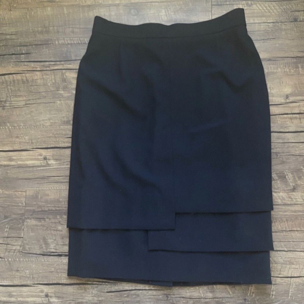 ESCADA Margaretha Ley Tiered Wool Pencil Skirt Above Knee Career Women's 6